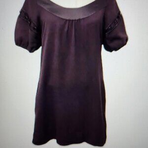 Maeve Dresses | Anthropologie Maeve Puff Sleeve Dark Purple Dress Size: 8 NWT